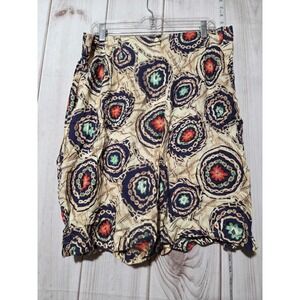 Rosey Tomato Shorts Womens 22W Beige Multicolor Rayon High Rise Boho Beach‎